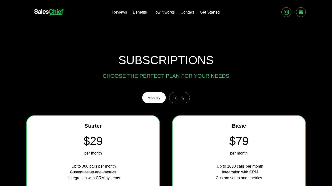 Pricing Of Sales Chief Ai