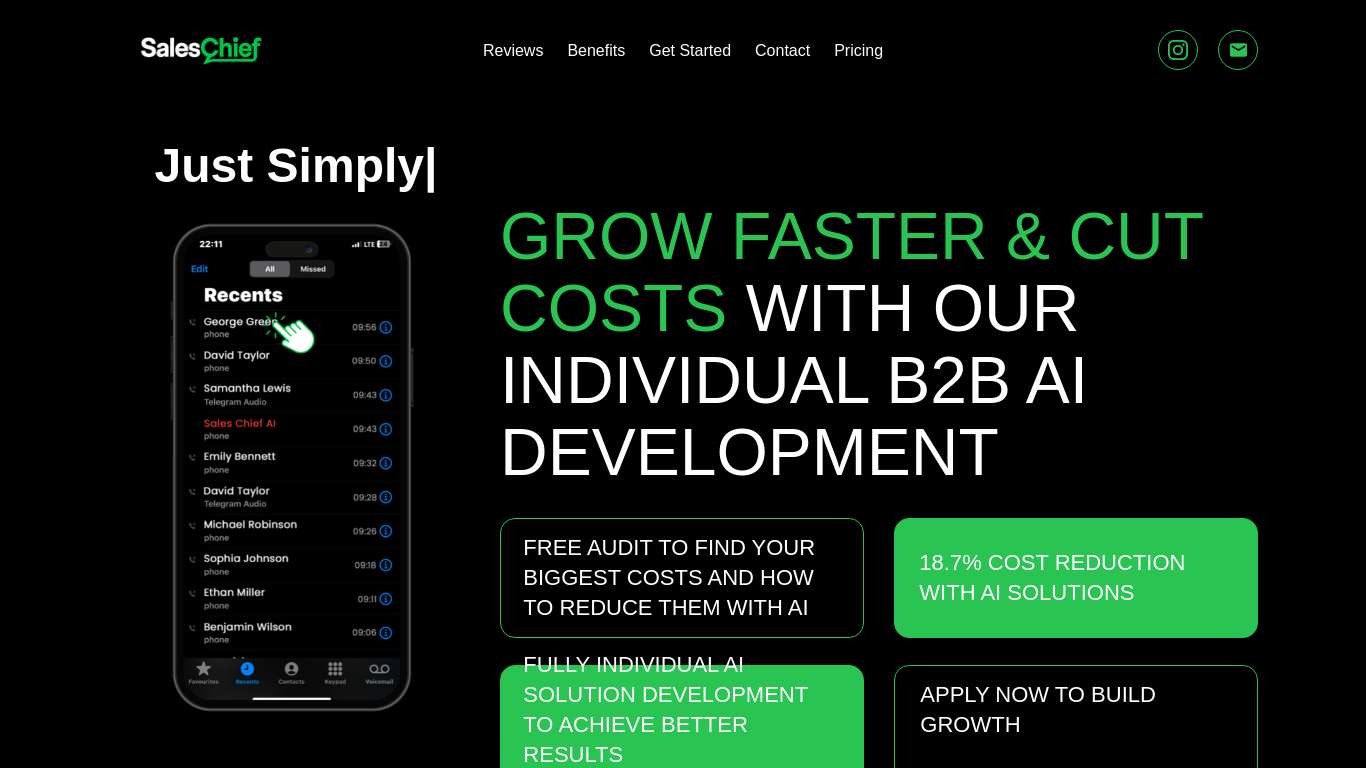 Homepage Saleschief Ai